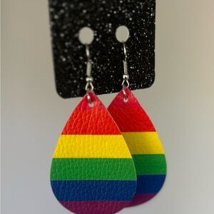 New Colorful/Rainbow Striped Earrings Hand crafted